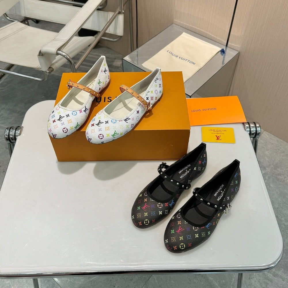 LV X TAKASHI MURAKAMI ROMY FLAT BALLERINA BLACK 1AGVC3