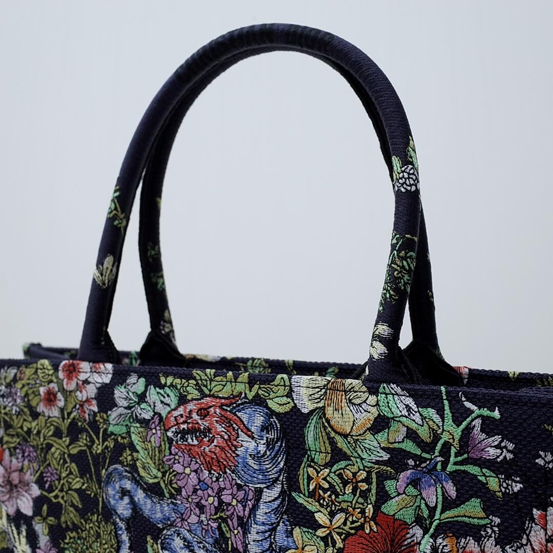 DIR1286 Book Tote BIG size 41.5cm 36.5cm Embroidery LOGO Handbag black blue