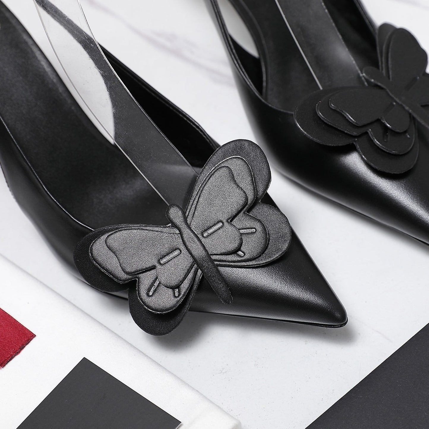 VO GARAVANI PAPIER PHALÈNE SLINGBACK PUMPS BLACK