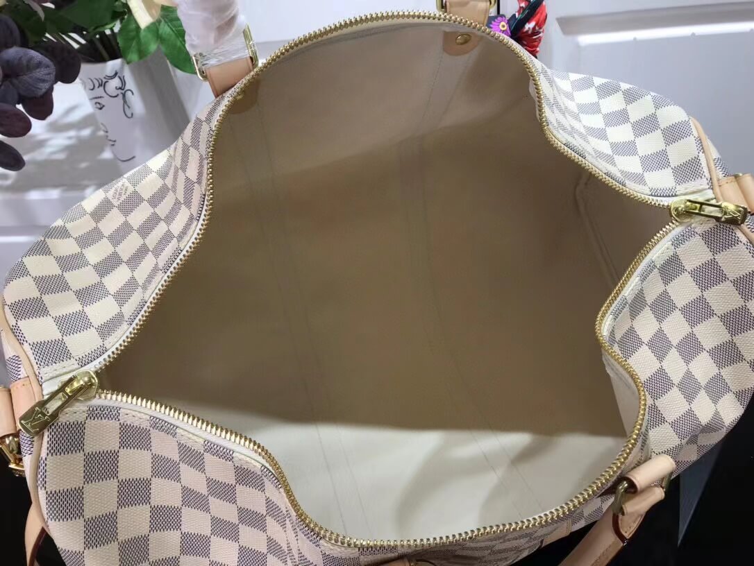 N48223 Keepall Triangle BANDOULIÈRE 50 Tuffetage white damier COWHIDE REAL LEATHER