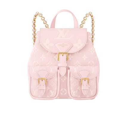 LV BACKUP BICOLOR MONOGRAM EMPREINTE LEATHER PINK AND BEIGE 20CM M12987