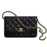 CC CLASSIC WALLET ON CHAIN BLACK 19CM