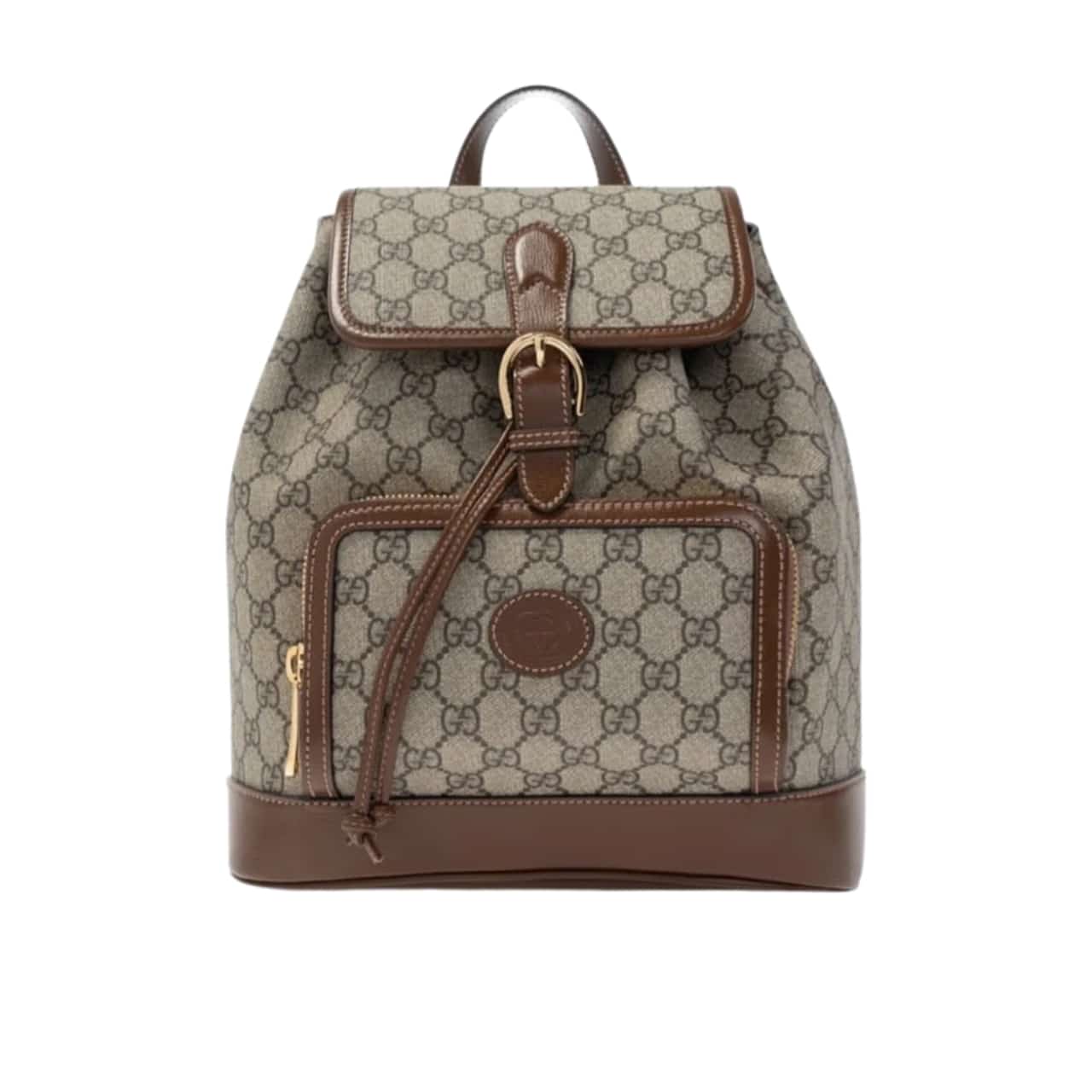 GG BACKPACK WITH INTERLOCKING G BEIGE AND EBONY 26CM
