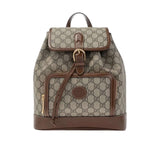 GG BACKPACK WITH INTERLOCKING G BEIGE AND EBONY 26CM