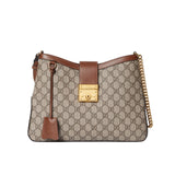 GG PADLOCK GG MEDIUM SHOULDER BAG BROWN 33CM ?795113 KHNKG 8534