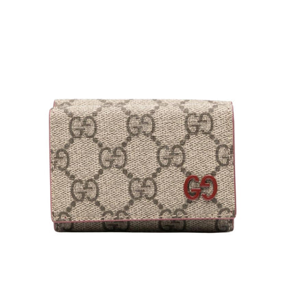 GG IVORY INTERIOR GG TRI FOLD WALLET BEIGE AND EBONY 10CM