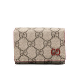 GG IVORY INTERIOR GG TRI FOLD WALLET BEIGE AND EBONY 10CM