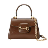 GG HORSEBIT 1955 MINI TOP HANDLE BAG LIGHT BROWN 29CM 703848 AAA7G 2361
