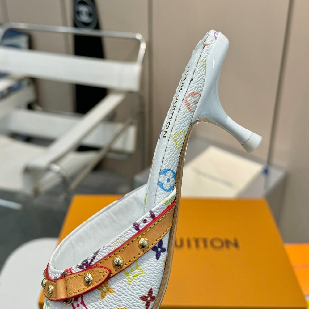LV X TAKASHI MURAKAMI 6AM MULE WHITE 1AGWUA