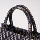 DIR1286 Book Tote CHRISTIAN mini 26.5cm Oblique blue-3 Embroidery Handbag