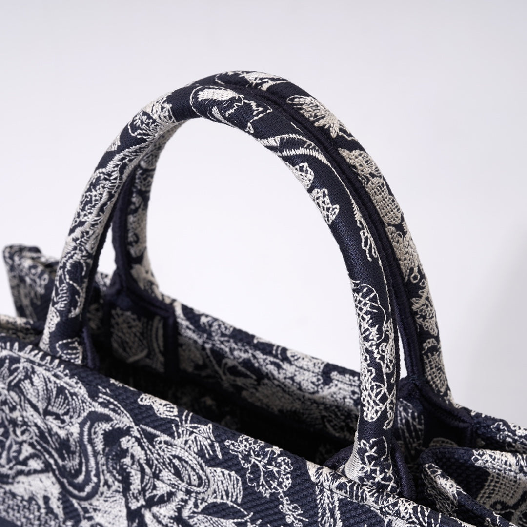 DIR1286 Book Tote tiger small MINI navy blue