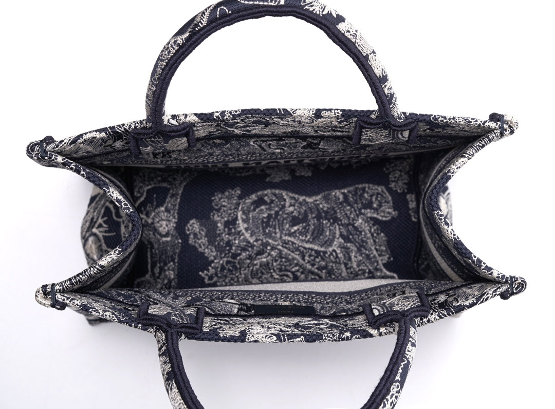 DIR1286 Book Tote tiger small MINI navy blue