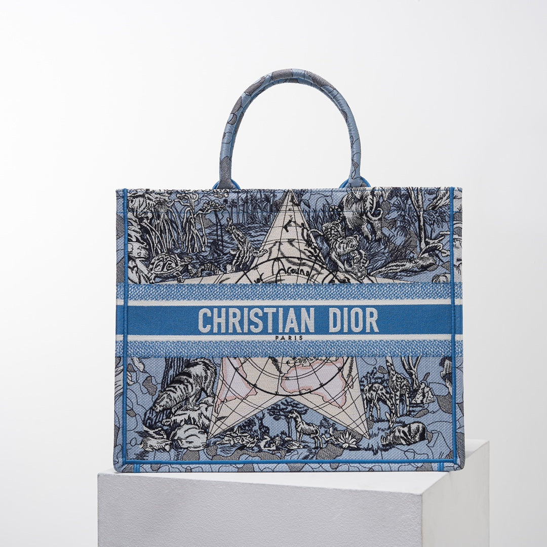 DIR1286 Book Tote blue big size MINI 36.5CM 41.5CM blue