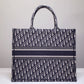DIR1286 Book Tote big size 36.5cm 41.5cm Oblique Embroidery blue