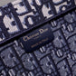 DIR1286 Book Tote big size 36.5cm 41.5cm Oblique Embroidery blue