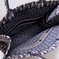 DIR1286 Book Tote big size 36.5cm 41.5cm Oblique Embroidery blue