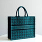 DIR1286 Book Tote BIG size 41.5cm 36.5cm Embroidery LOGO red Handbag green-1