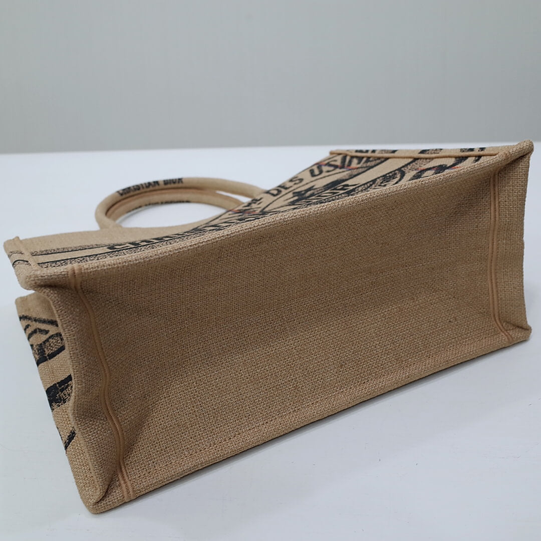 DIR1286 Book Tote BIG size 41.5cm 36.5cm Embroidery LOGO red Handbag grey-3