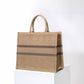 DIR1286 Book Tote BIG size 41.5cm 36.5cm Embroidery LOGO red Handbag grey-4