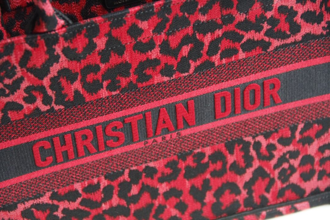 DIR1286 Book Tote BIG size 41.5cm 36.5cm Embroidery LOGO red Handbag maroon-3