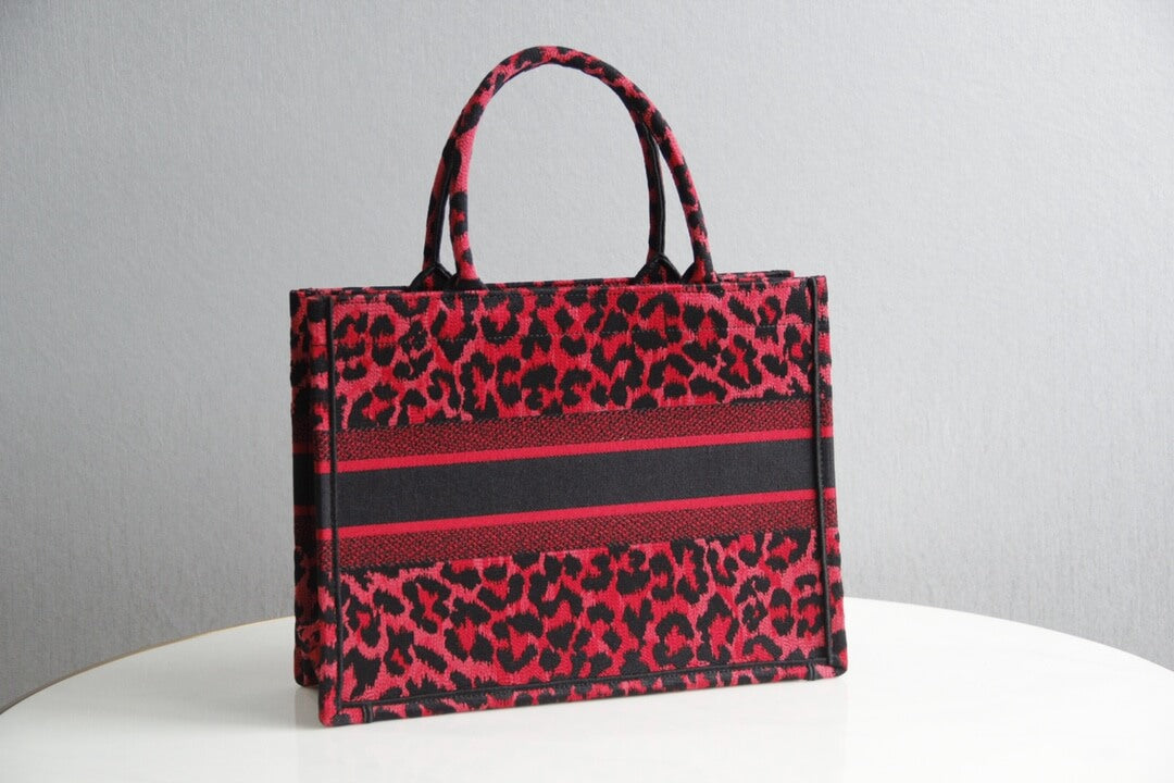 DIR1286 Book Tote BIG size 41.5cm 36.5cm Embroidery LOGO red Handbag maroon-3
