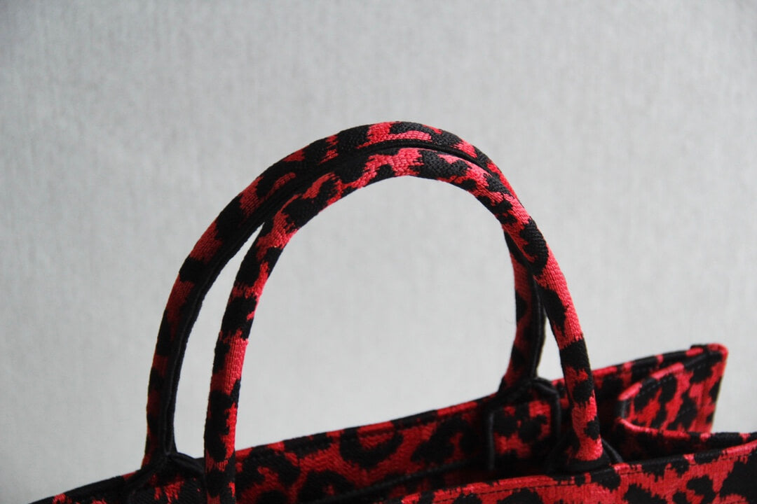 DIR1286 Book Tote BIG size 41.5cm 36.5cm Embroidery LOGO red Handbag maroon-3