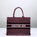 DIR1286 Book Tote BIG size 41.5cm 36.5cm Embroidery LOGO red Handbag maroon