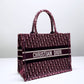 DIR1286 Book Tote BIG size 41.5cm 36.5cm Embroidery LOGO red Handbag maroon