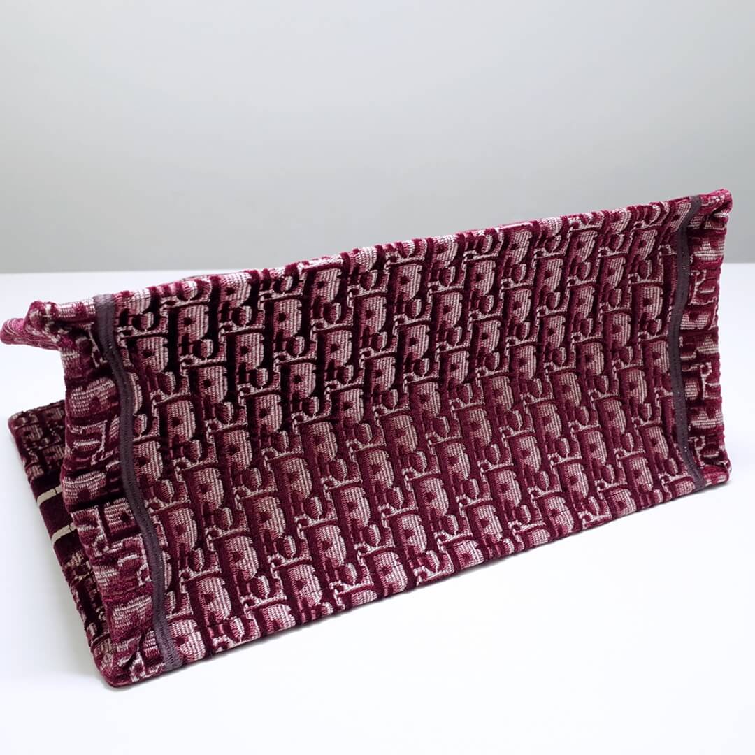 DIR1286 Book Tote BIG size 41.5cm 36.5cm Embroidery LOGO red Handbag maroon
