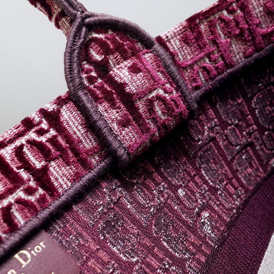 DIR1286 Book Tote BIG size 41.5cm 36.5cm Embroidery LOGO red Handbag maroon