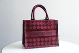 DIR1286 Book Tote BIG size 41.5cm 36.5cm Embroidery LOGO red Handbag rose red
