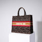 DIR1286 Book Tote BIG size 41.5cm 36.5cm Embroidery LOGO red Handbag Beige Mizza