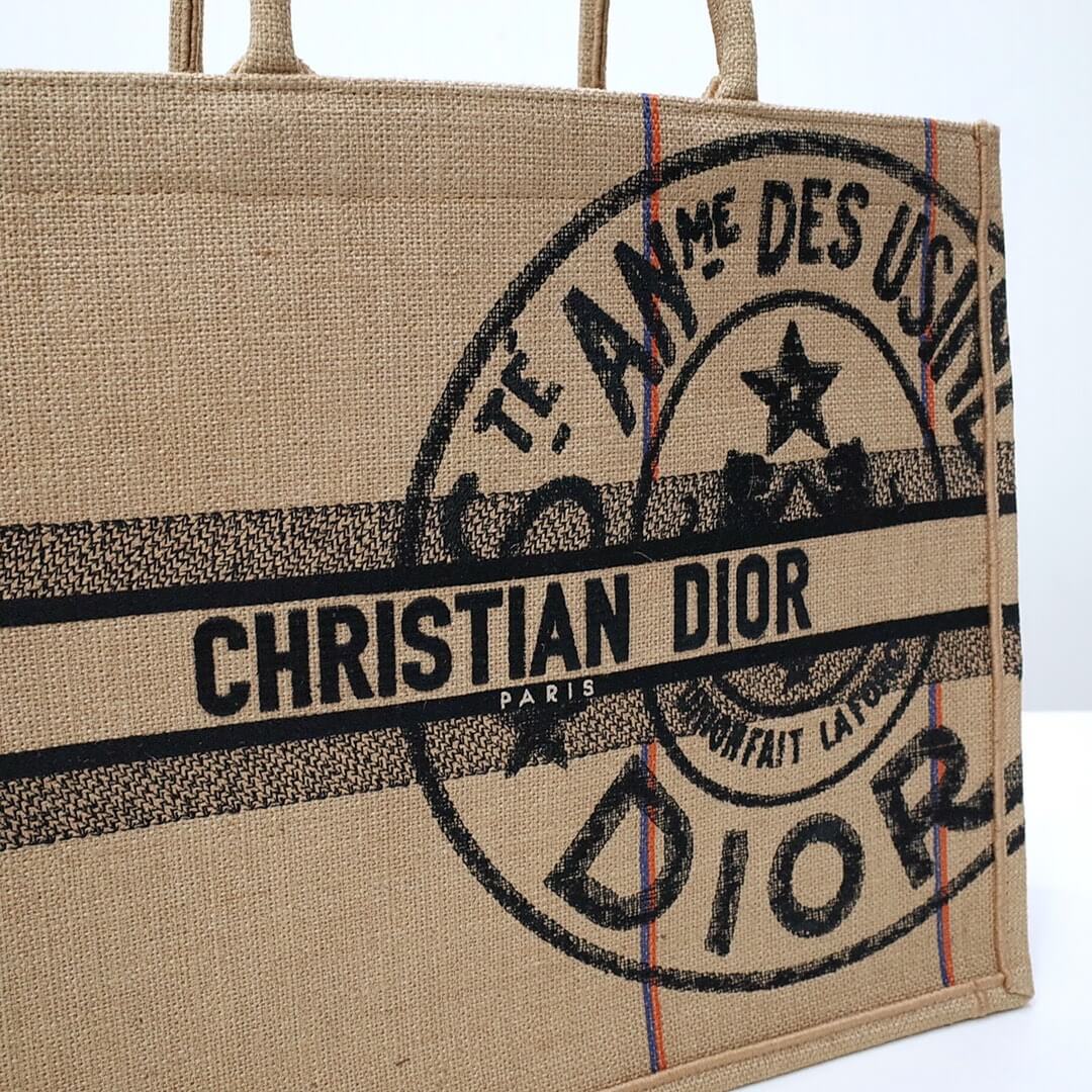 DIR1286 Book Tote BIG size 41.5cm 36.5cm Embroidery LOGO red Handbag grey-3