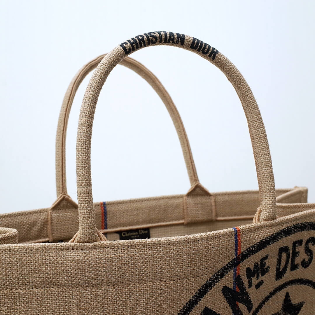DIR1286 Book Tote BIG size 41.5cm 36.5cm Embroidery LOGO red Handbag grey-3