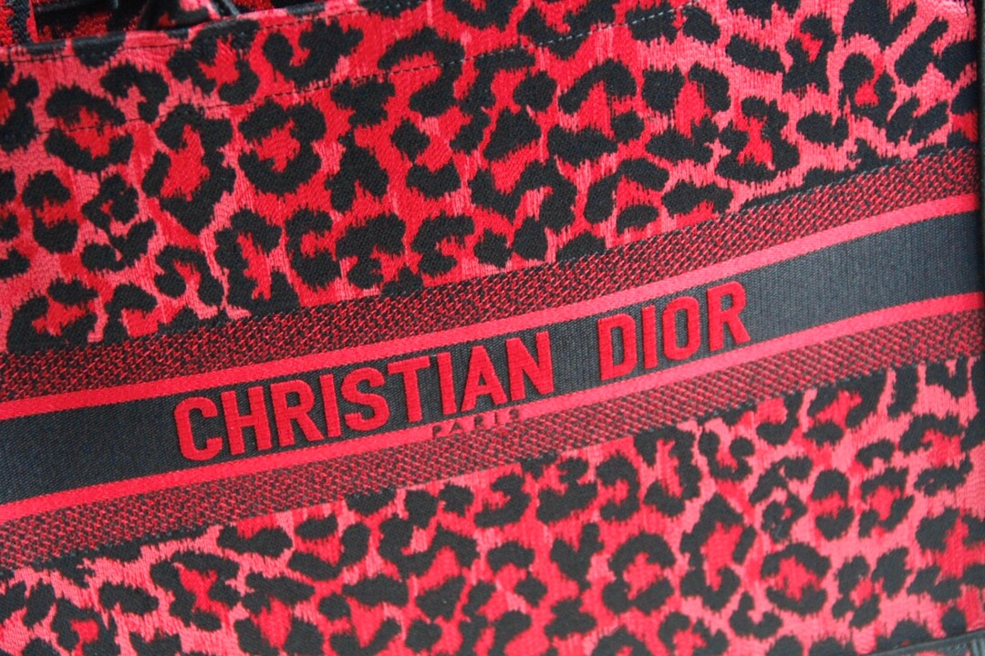 DIR1286 Book Tote BIG size 41.5cm 36.5cm Embroidery LOGO red Handbag maroon-3