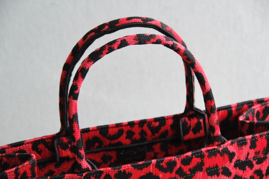 DIR1286 Book Tote BIG size 41.5cm 36.5cm Embroidery LOGO red Handbag maroon-3