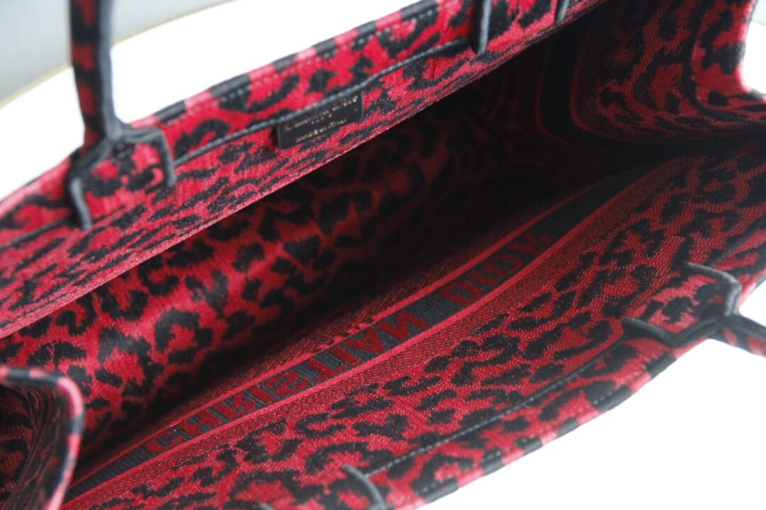 DIR1286 Book Tote BIG size 41.5cm 36.5cm Embroidery LOGO red Handbag maroon-3