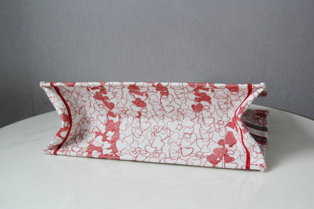 DIR1286 Book Tote BIG size 41.5cm Embroidery LOGO red Handbag