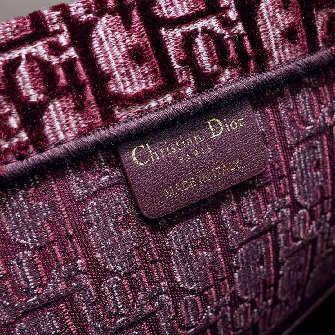 DIR1286 Book Tote BIG size 41.5cm 36.5cm Embroidery LOGO red Handbag maroon