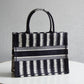 DIR1286 Book bag Tote Embroidery 36.5cm 41.5cm Handbag black and white