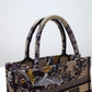 DIR1286 Book bag Tote Embroidery 36.5cm 41.5cm Handbag brown printing
