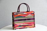 DIR1286 Book bag Tote Embroidery 36.5cm 41.5cm Handbag red-3