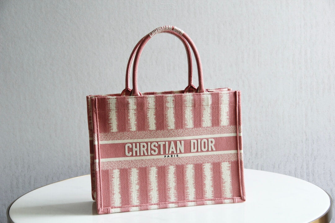 DIR1286 Book bag Tote Embroidery 36.5cm 41.5cm Handbag red white-2