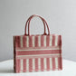 DIR1286 Book bag Tote Embroidery 36.5cm 41.5cm Handbag red white-2