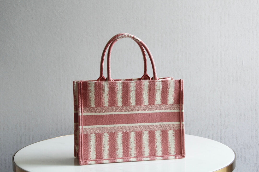 DIR1286 Book bag Tote Embroidery 36.5cm 41.5cm Handbag red white-2