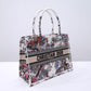 DIR1286 Book bag Tote Embroidery 36.5cm 41.5cm Handbag white printing