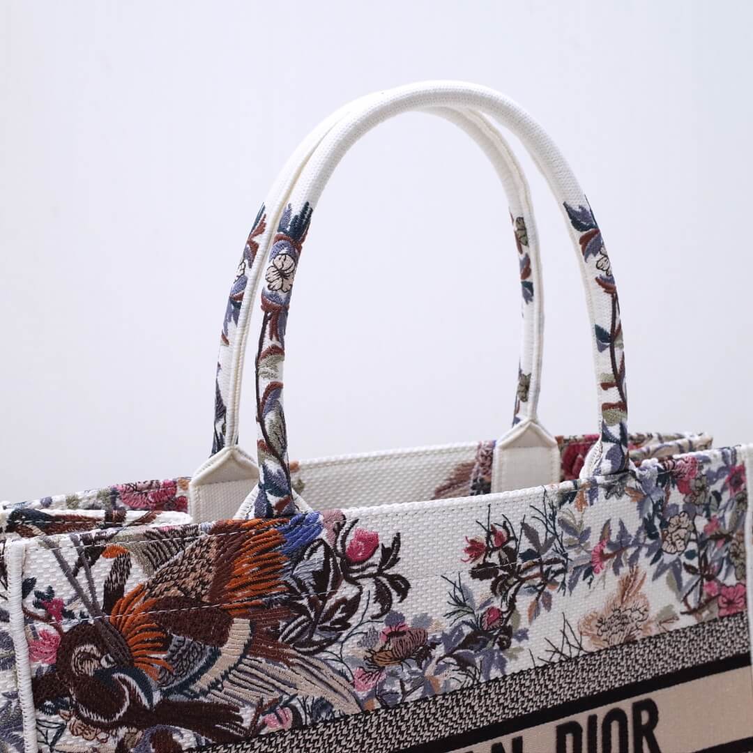 DIR1286 Book bag Tote Embroidery 36.5cm 41.5cm Handbag white printing