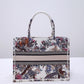 DIR1286 Book bag Tote Embroidery 36.5cm 41.5cm Handbag white printing