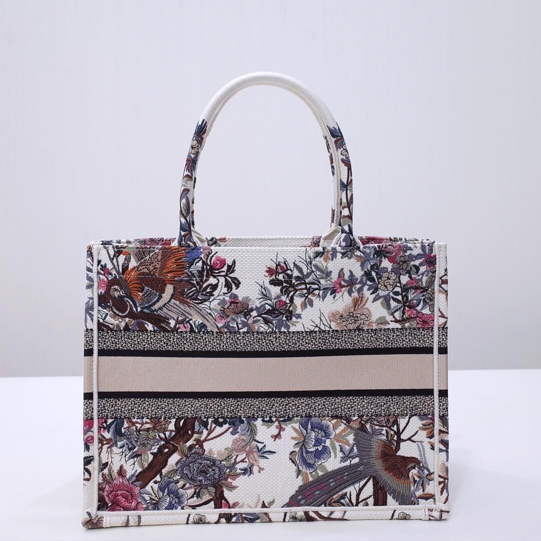 DIR1286 Book bag Tote Embroidery 36.5cm 41.5cm Handbag white printing