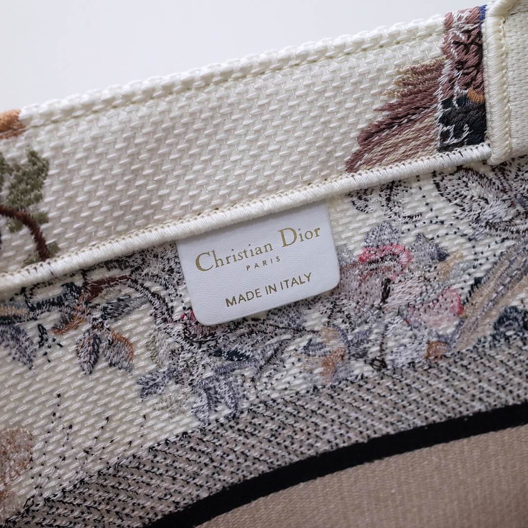 DIR1286 Book bag Tote Embroidery 36.5cm 41.5cm Handbag white printing